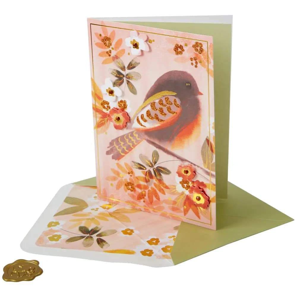Autumn Bird Fall Card 3D