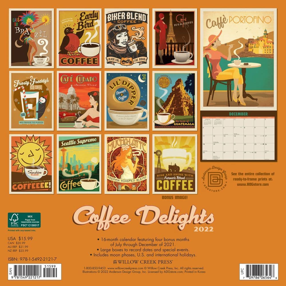 Coffee Calendar 2022 Coffee Delights 2022 Wall Calendar - Calendars.com