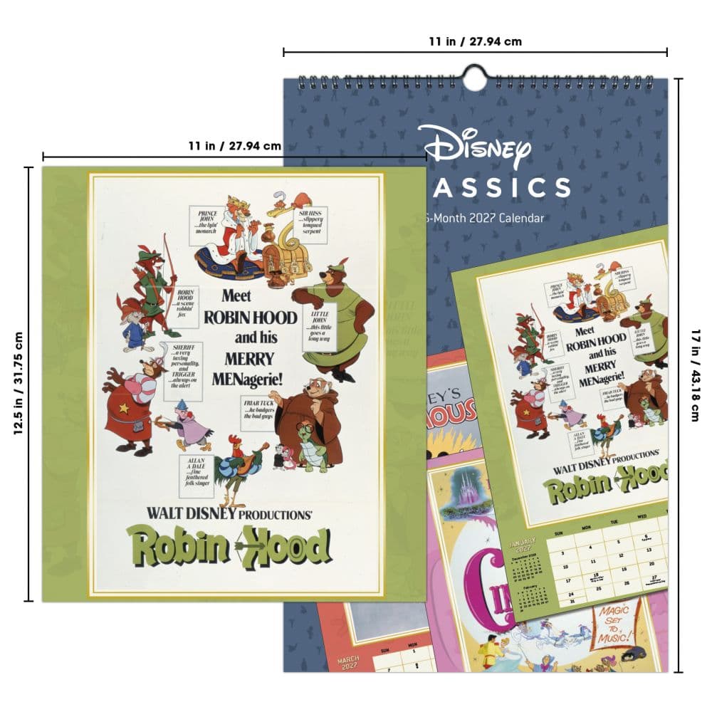 Disney Classic Poster 2027 Slim Wall Calendar Ninth Alternate Image