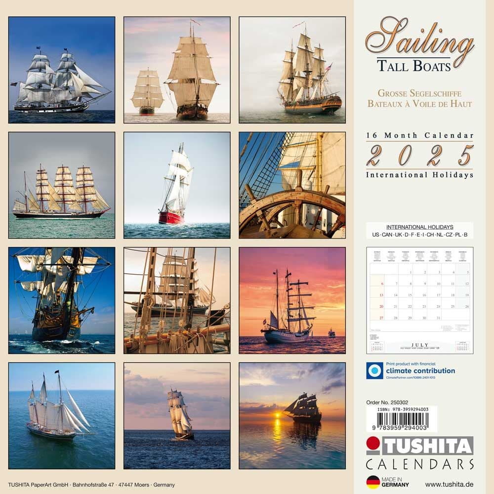 Sailing Tall Boats 2025 Wall Calendar First Alternate Image width="1000" height="1000"