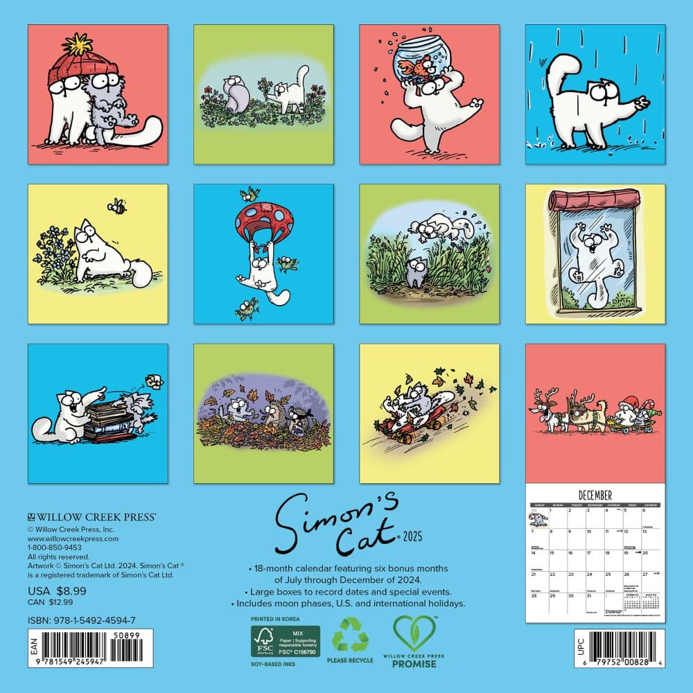 Simons Cat 2025 Mini Wall Calendar Alt1