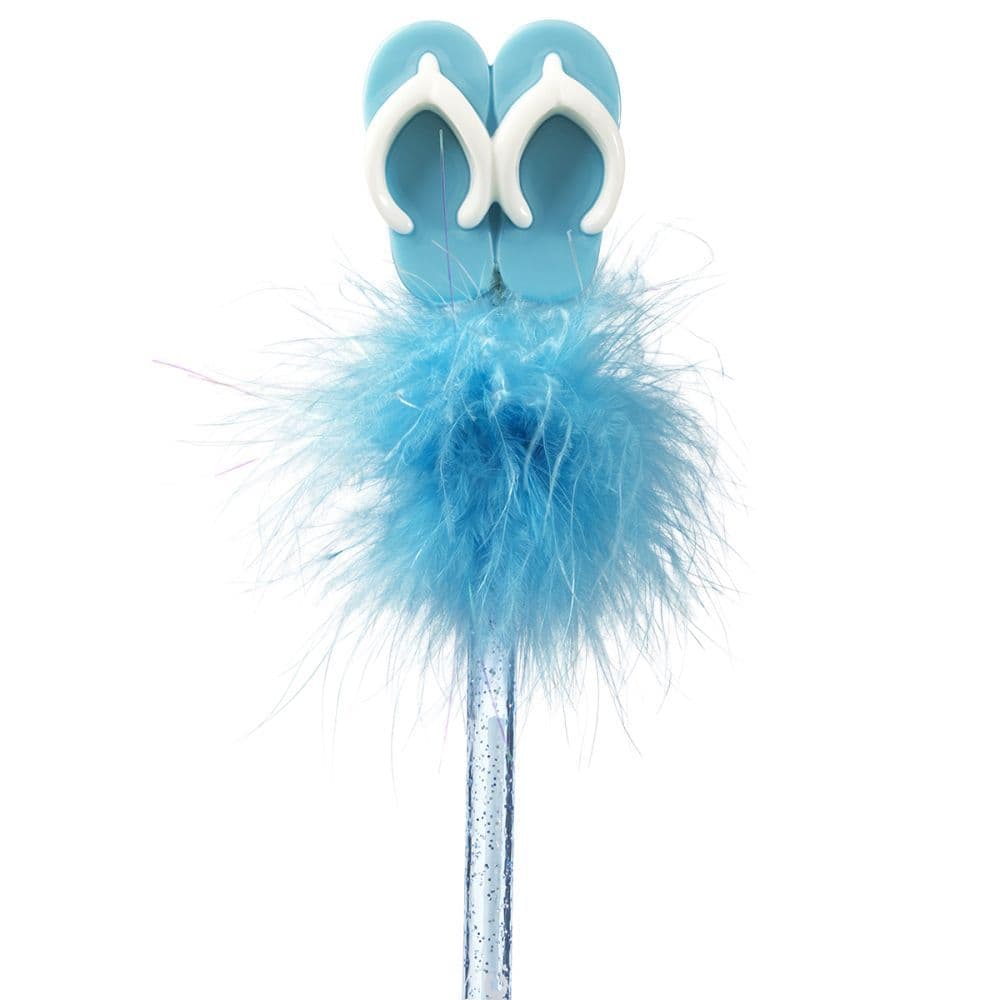 Tonkin Blue Feather Pen Flip Flops Alternate Image 1