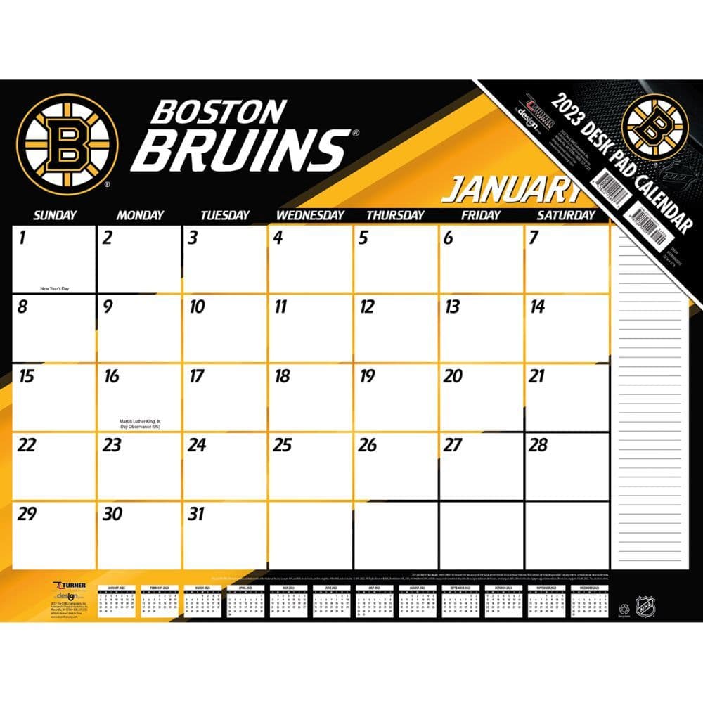 Boston Bruins 2023 Desk Pad
