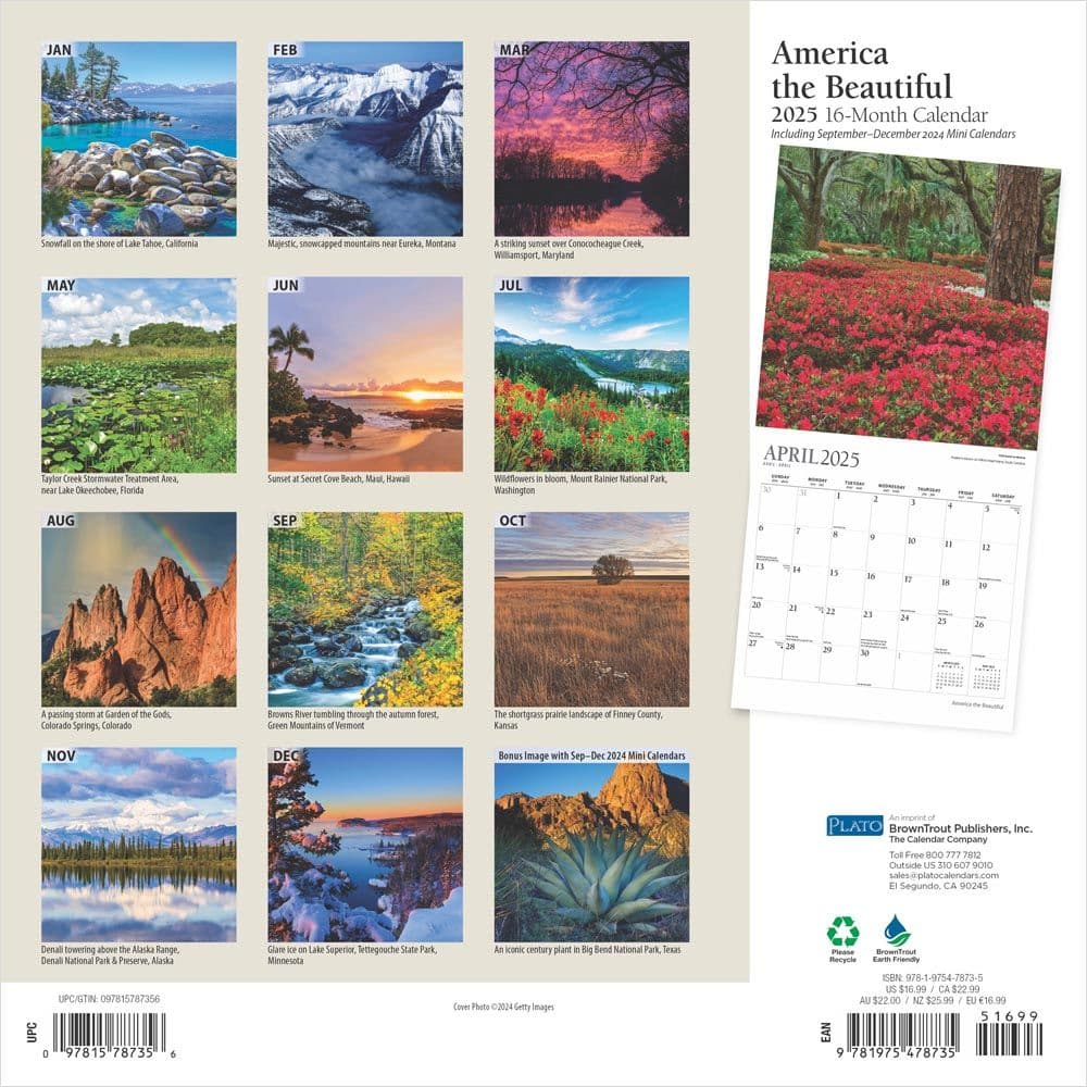 America Beautiful Square Plato Foil 2025 Wall Calendar First Alternate Image width=&quot;1000&quot; height=&quot;1000&quot;