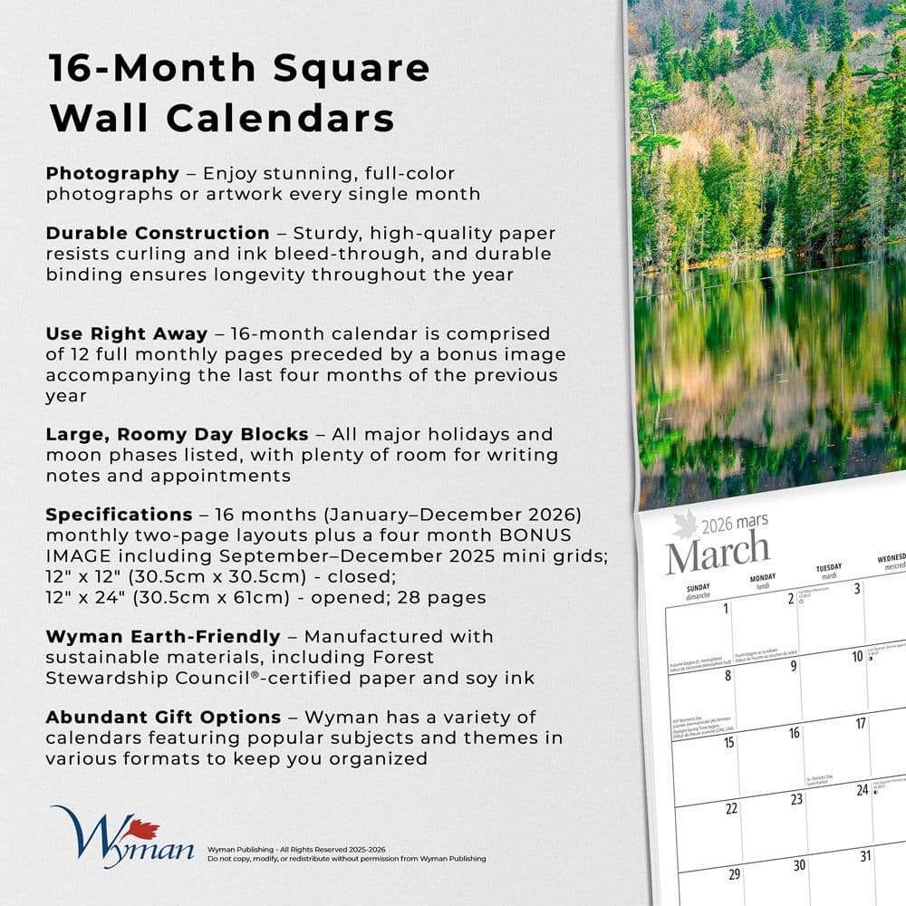 Ontario 2026 Wall Calendar Fifth Alternate Image