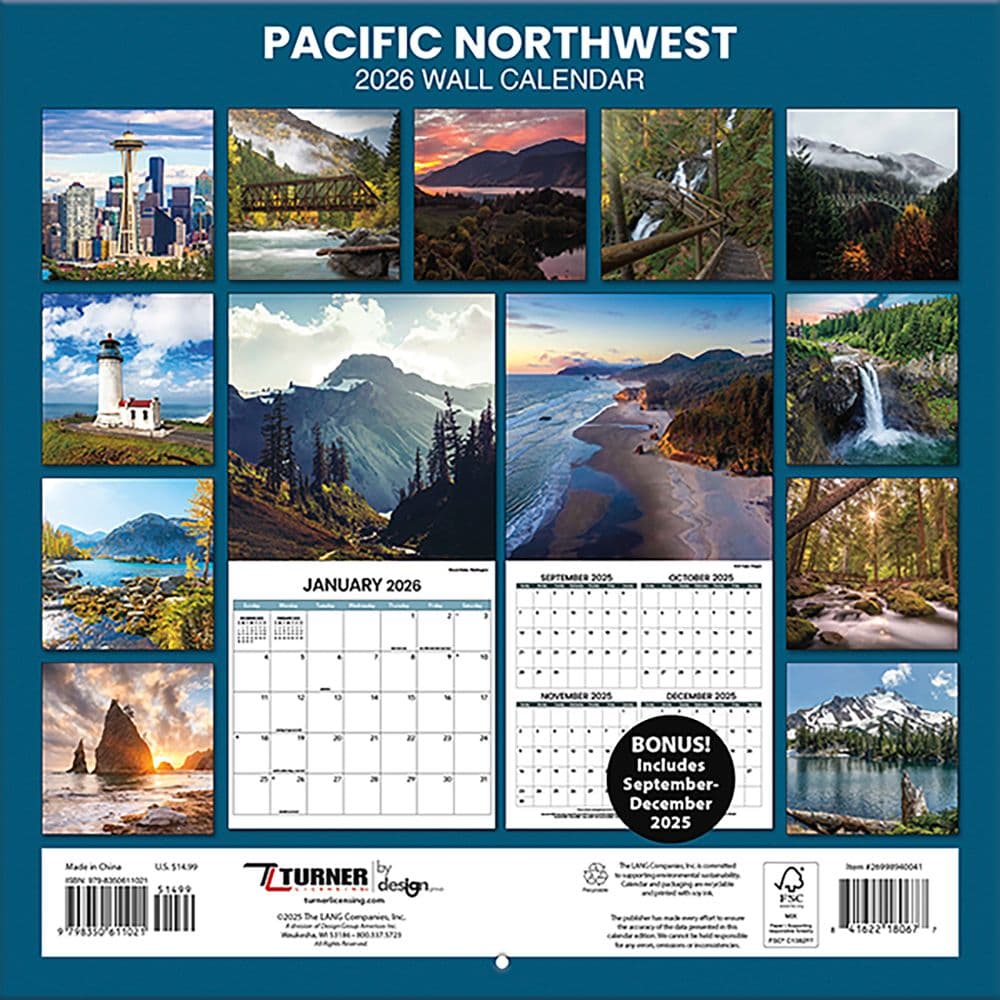 Pacific Northwest Photo 2026 Wall Calendar_ALT1