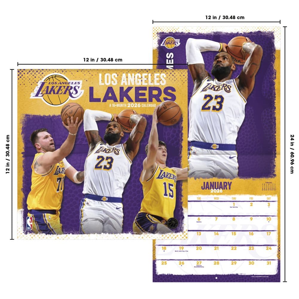 NBA Los Angeles Lakers 2026 Wall Calendar Sixth Alternate Image