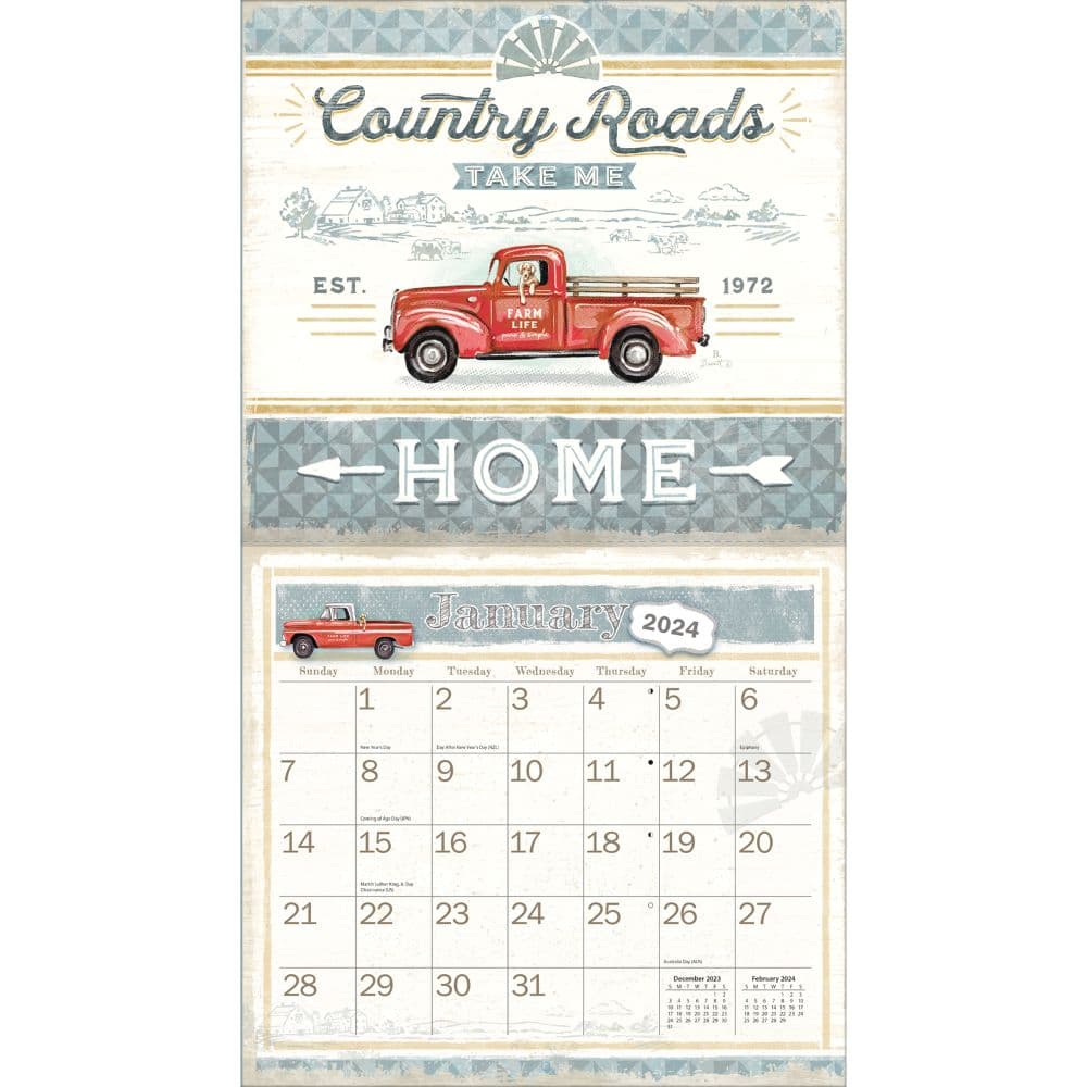 Farmhouse 2024 Wall Calendar