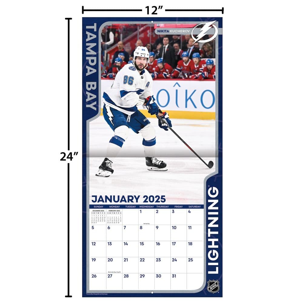 NHL Tampa Bay Lightning 2025 Wall Calendar Alt5