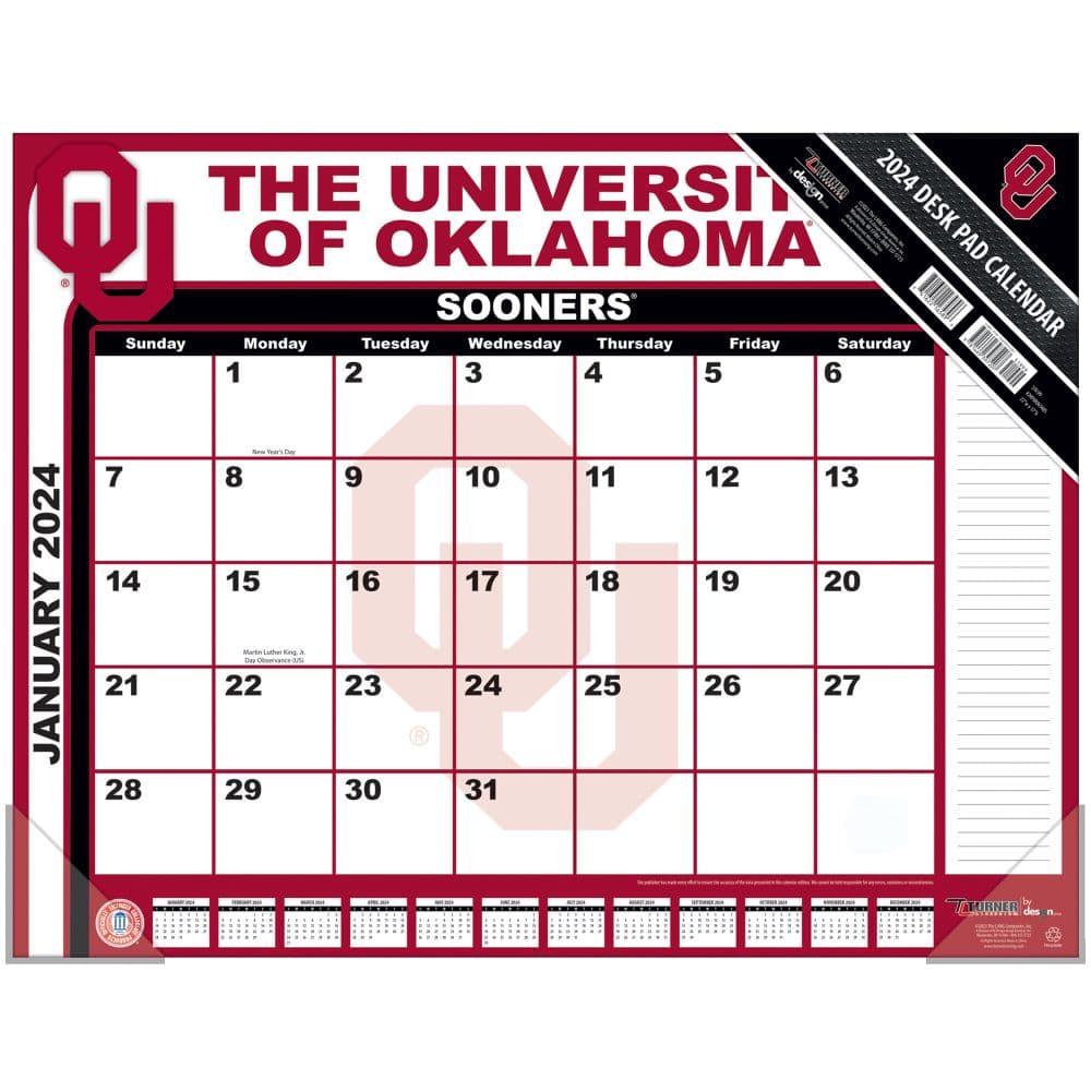 Oklahoma Sooners 2024 Desk Pad Main Product Image width=&quot;1000&quot; height=&quot;1000&quot;
