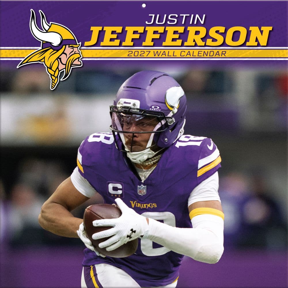 image NFL Minnesota Vikings Justin Jefferson 2027 Wall Calendar Main Product Image