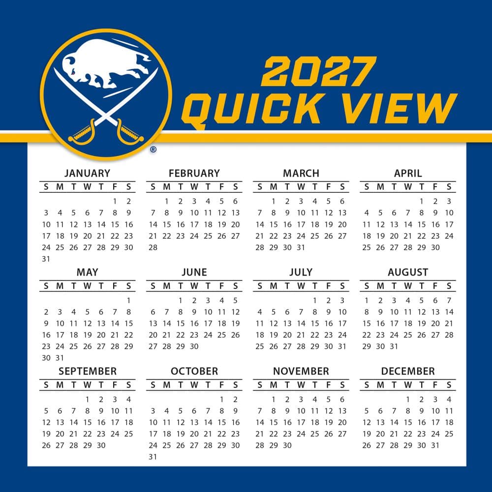 NHL Buffalo Sabres 2027 Desk Calendar Third Alternate Image