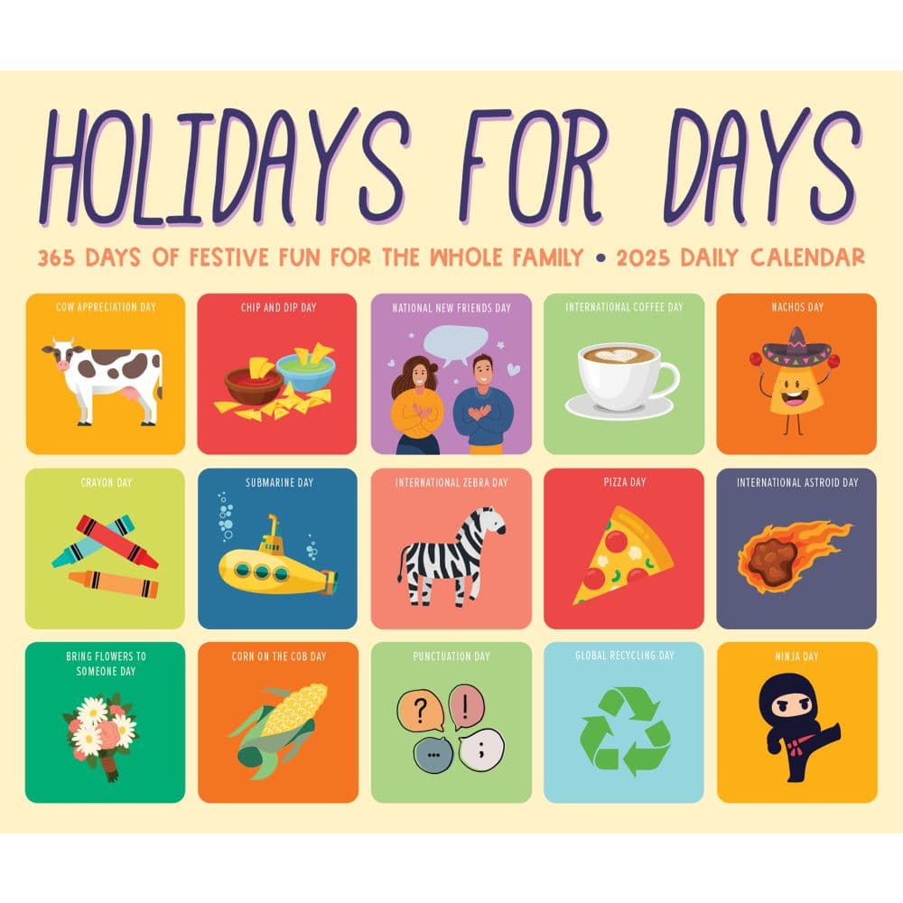 Holidays for Days 2025 Desk Calendar Main Image