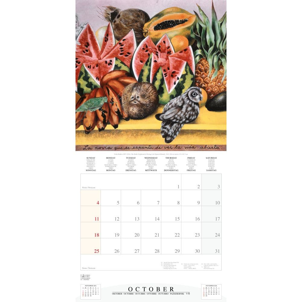 Frida Kahlo 2026 Wall Calendar Fourth Alternate Image