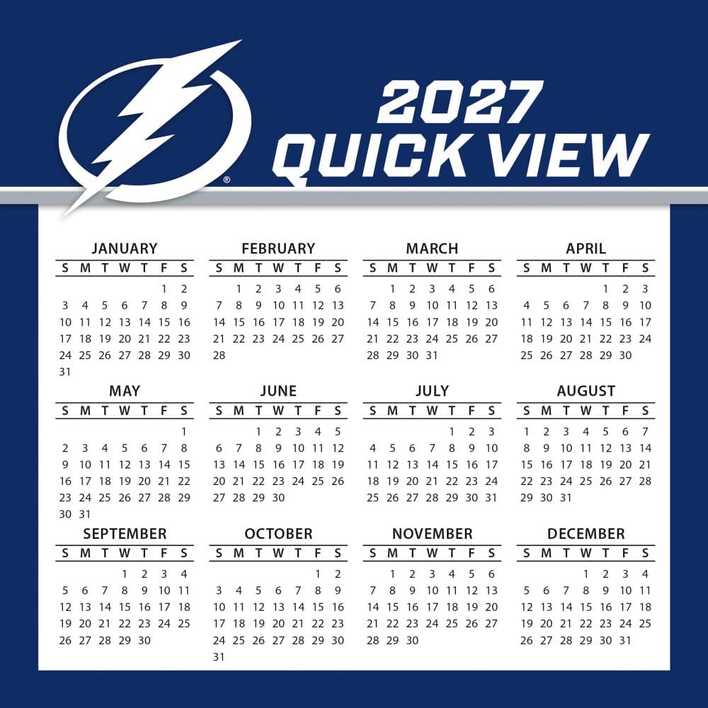 NHL Tampa Bay Lightning 2027 Desk Calendar Third Alternate Image