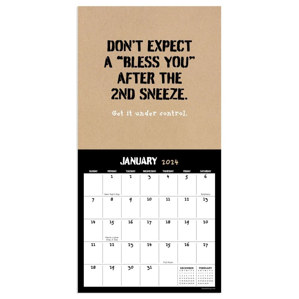 AntiAffirmations 2024 Mini Wall Calendar