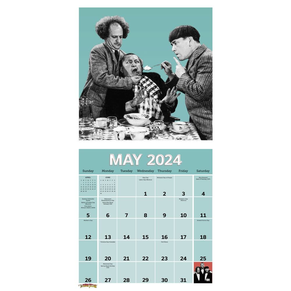 Three Stooges 2024 Wall Calendar