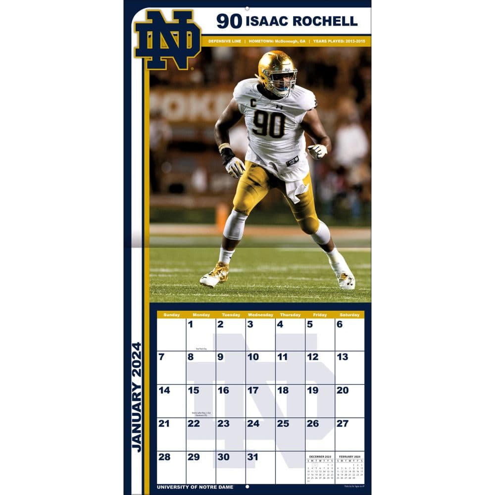 COL Notre Dame Fighting Irish 2024 Wall Calendar - Calendars.com