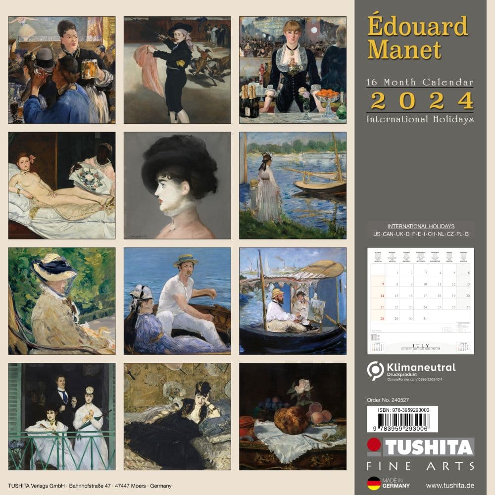 Manet 2024 Wall Calendar First Alternate Image width=&quot;1000&quot; height=&quot;1000&quot;