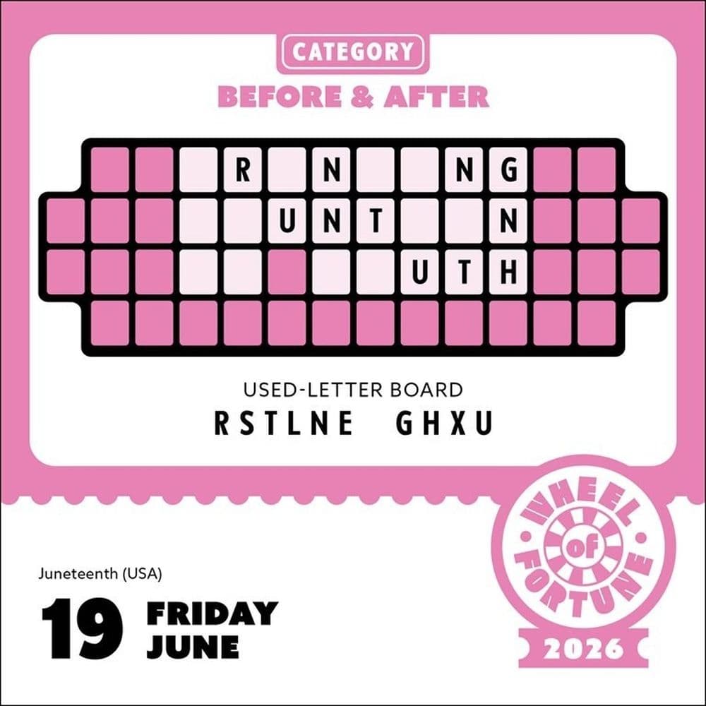 Wheel of Fortune 2026 Desk Calendar Fourth Alternate Image