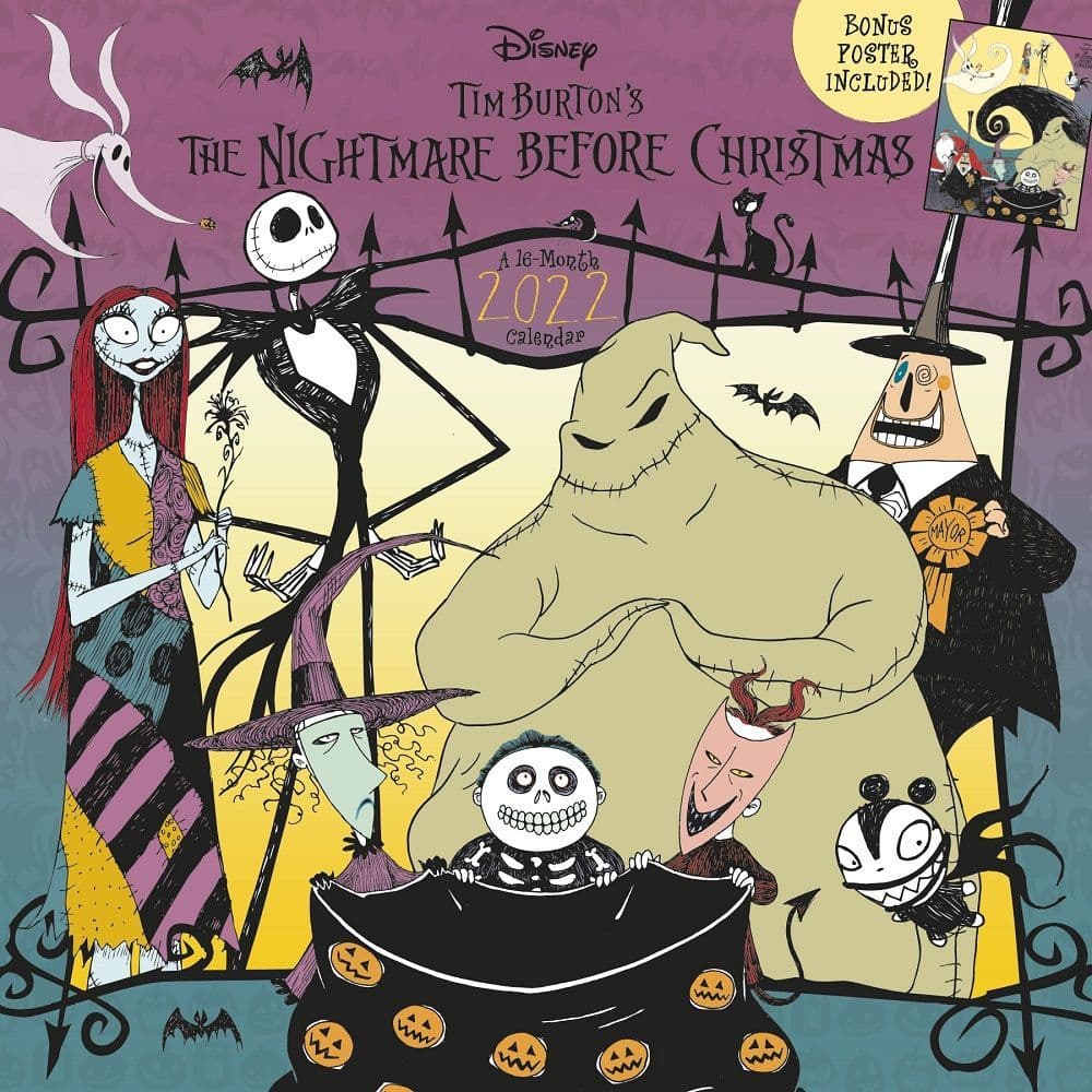 Nightmare Before Christmas Exclusive 2022 Wall Calendar With Collectors Print - Calendars.com