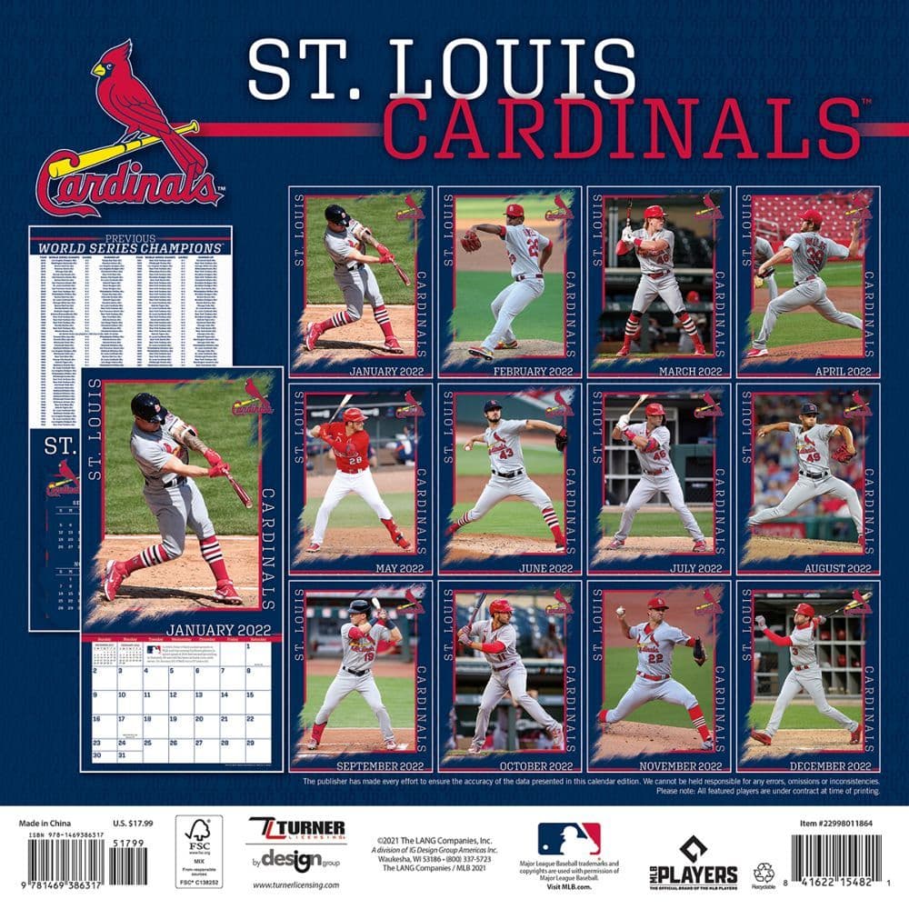 Cardinals Schedule 2022 Mlb St Louis Cardinals 2022 Wall Calendar - Calendars.com