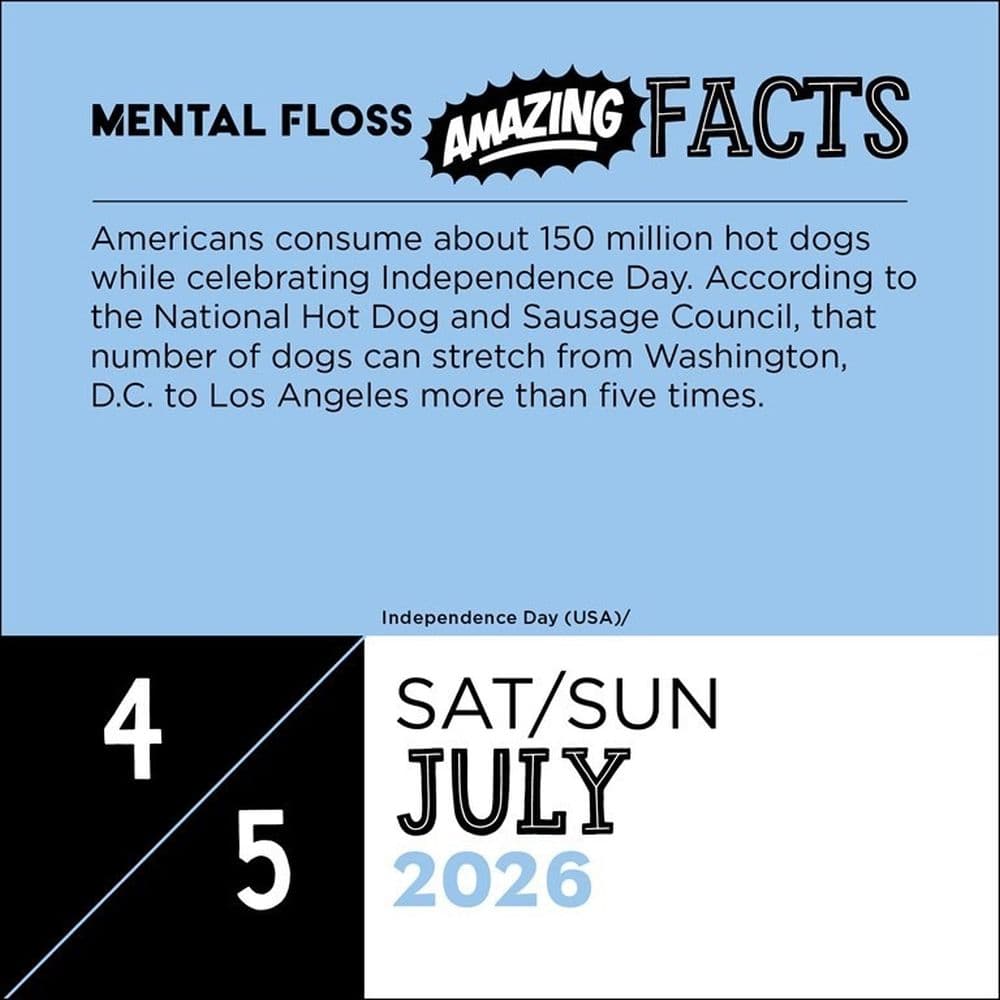 Mental Floss Amazing Facts 2026 Desk Calendar Third Alternate Image