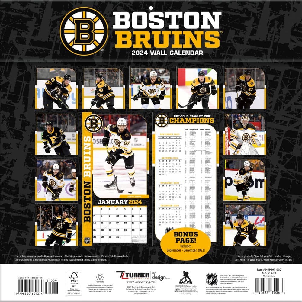 2024 Bruins Calendar Clio Gennifer