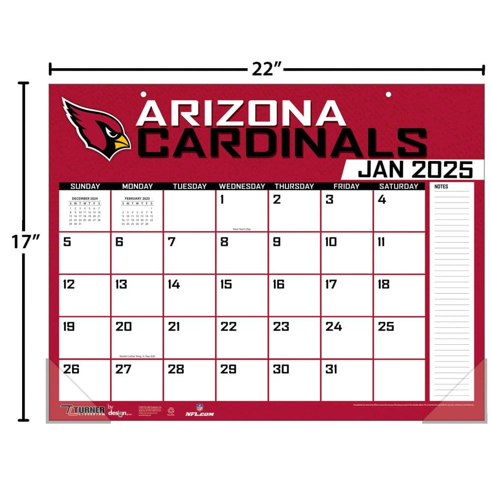 NFL Arizona Cardinals 2025 Desk Pad Fourth Alternate Image