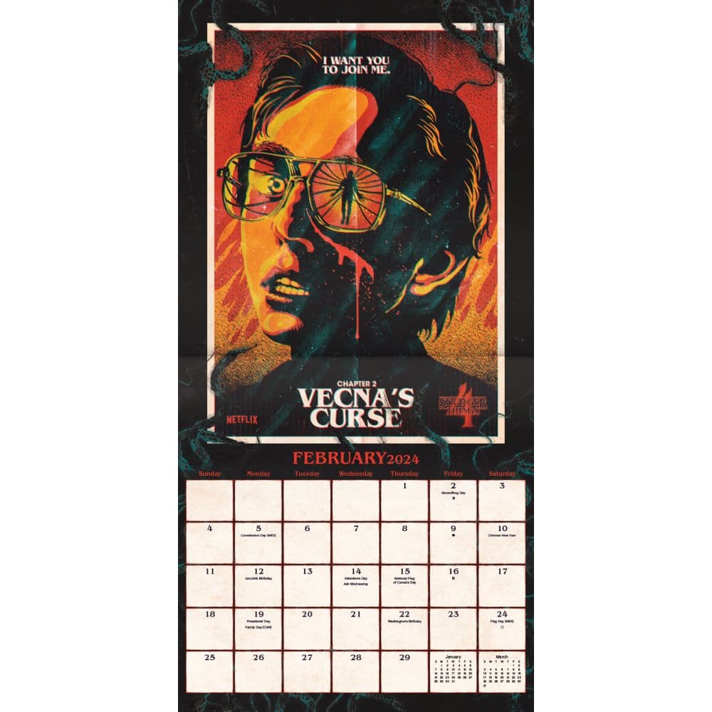 Stranger Things Collectors Edition 2024 Wall Calendar Alternate Image 3