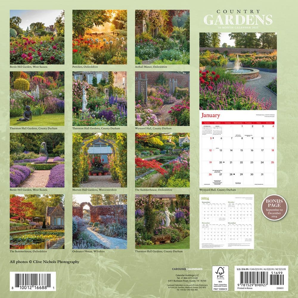 Country Gardens 2025 Wall Calendar First Alternate Image width=&quot;1000&quot; height=&quot;1000&quot;