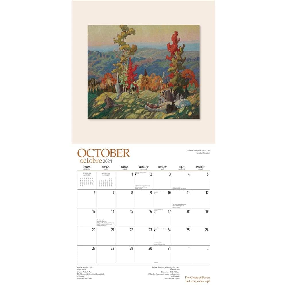 Group of Seven AGO 2024 Wall Calendar October