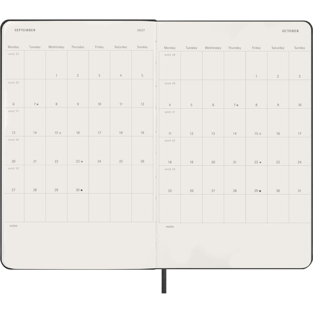Moleskine Black Large Hard Cover 2027 Daily Planner Fifth Alternate Image