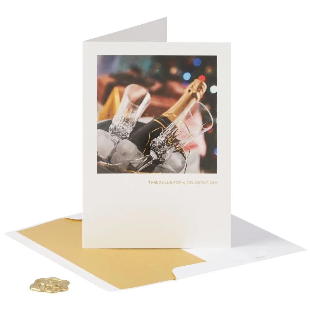 Champagne &amp; Glasses Anniversary Card 3D