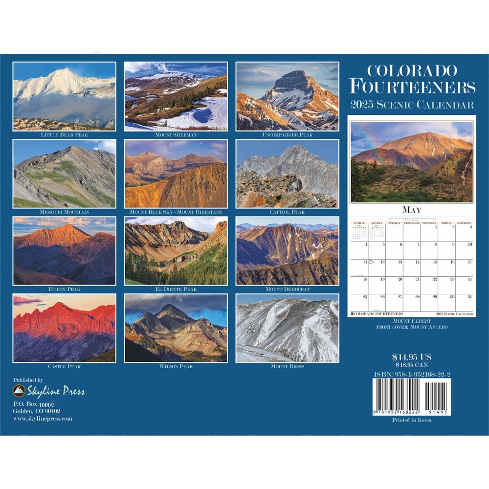 Colorado Fourteeners 2025 Wall Calendar First Alternate