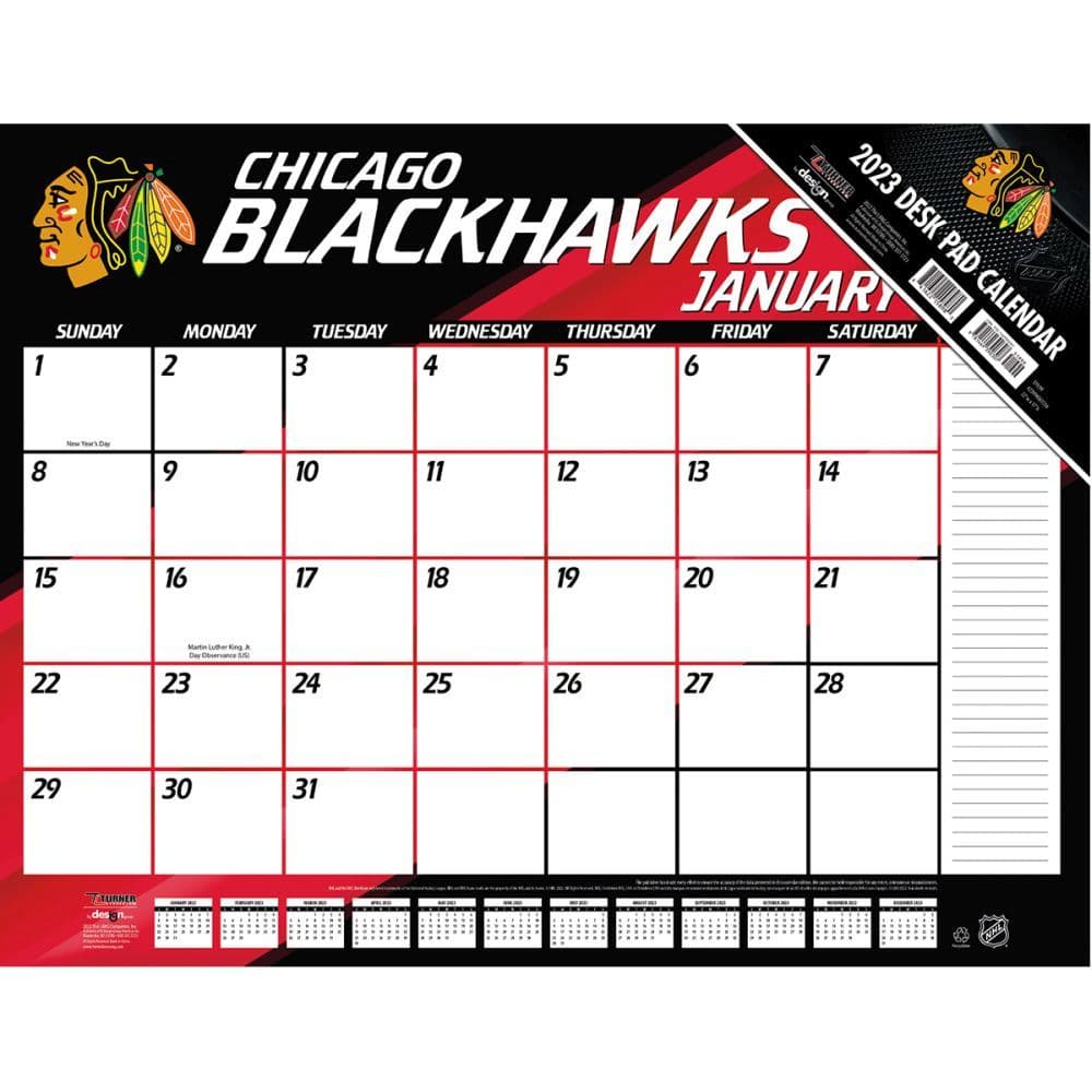 Chicago Blackhawks 2023 Desk Pad