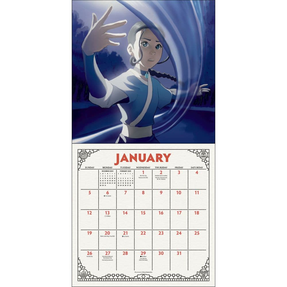 Avatar Last Airbender Collectors Edition 2025 Wall Calendar Second Alternate Image