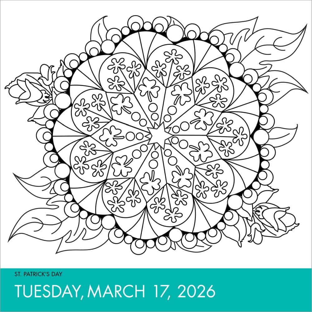 Calm Coloring 2026 Desk Calendar Fourth Alternate Image