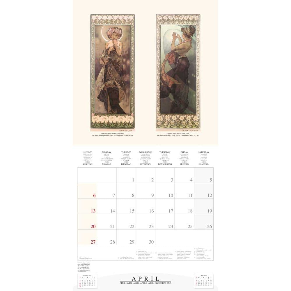 Mucha Poster Art 2025 Wall Calendar Fourth Alternate Image width="1000" height="1000"