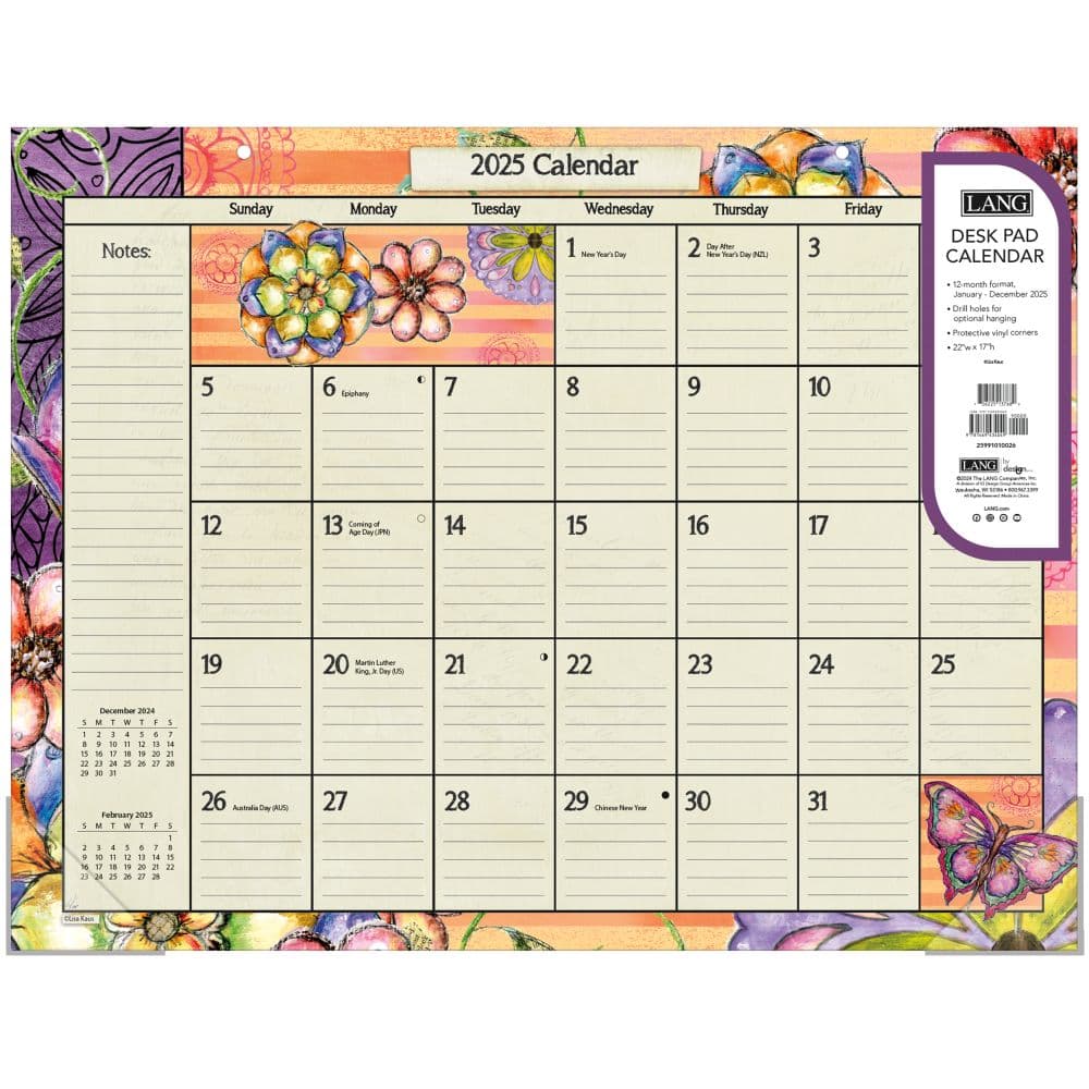 Color My World by Lisa Kaus 2025 Desk Pad _Main Image