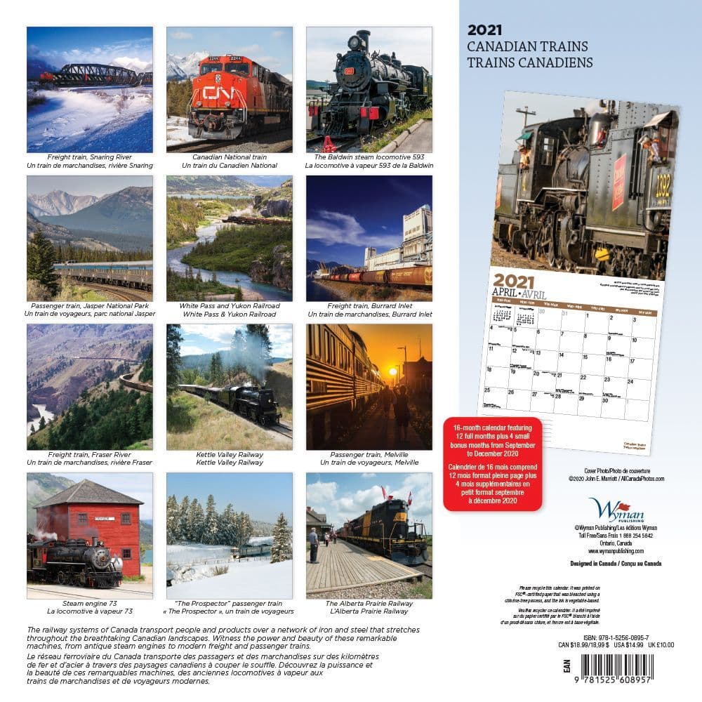 Trains Canadian Wall Calendar Calendars Com