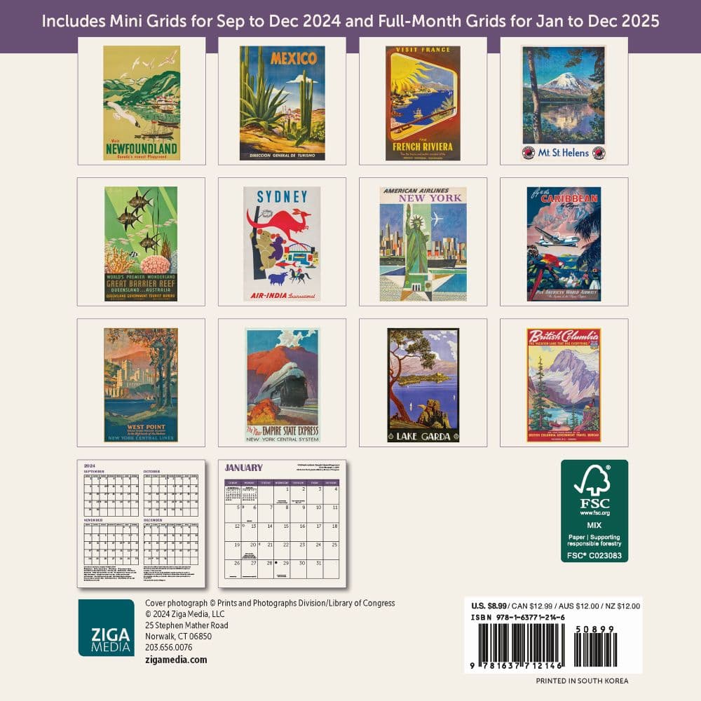 Travel the World 2025 Mini Wall Calendar First Alternate Image width="1000" height="1000"