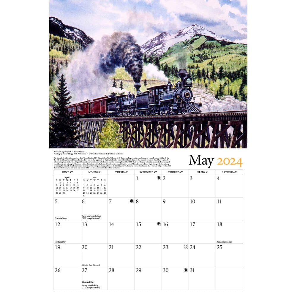 Trains Howard Foggs 2024 Wall Calendar