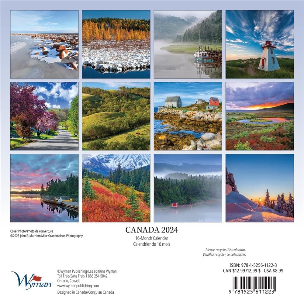 Canada 2024 Mini Wall Calendar