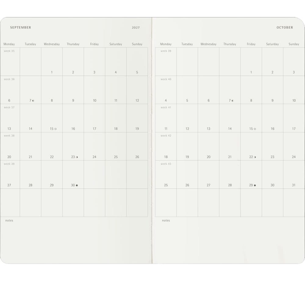 Moleskine Black 2027 Large Soft Cover Weekly Planner Fourth Alternate Image