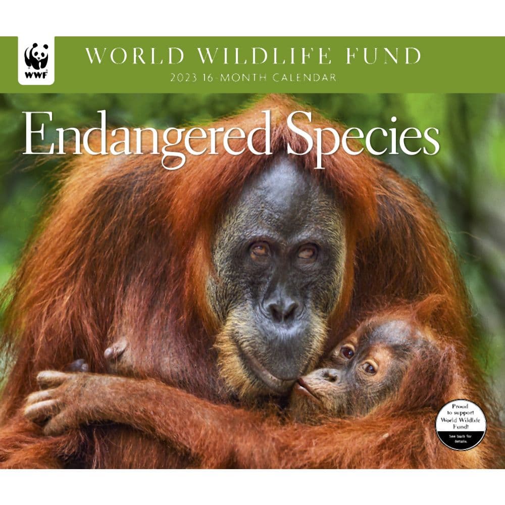 Calendar Ink Endangered Species WWF 2023 Wall Calendar