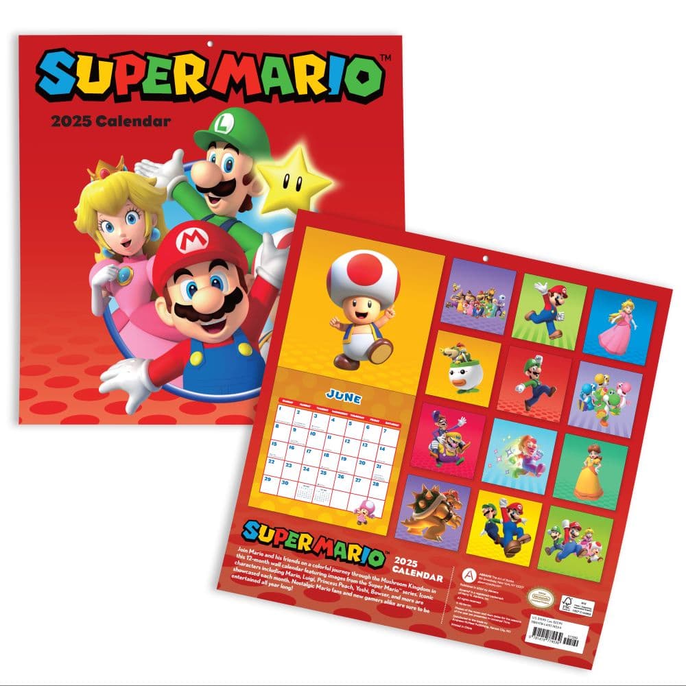 Super Mario Brothers 2025 Wall Calendar First Alternate Image