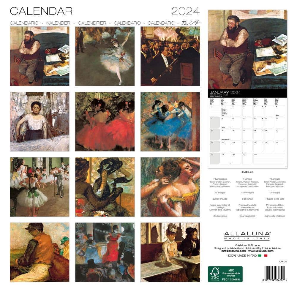 Degas 2024 Wall Calendar Alt1