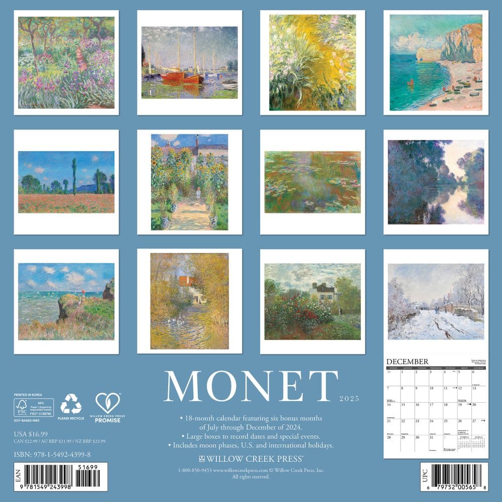 Monet 2025 Wall Calendar First Alternate Image width="1000" height="1000"