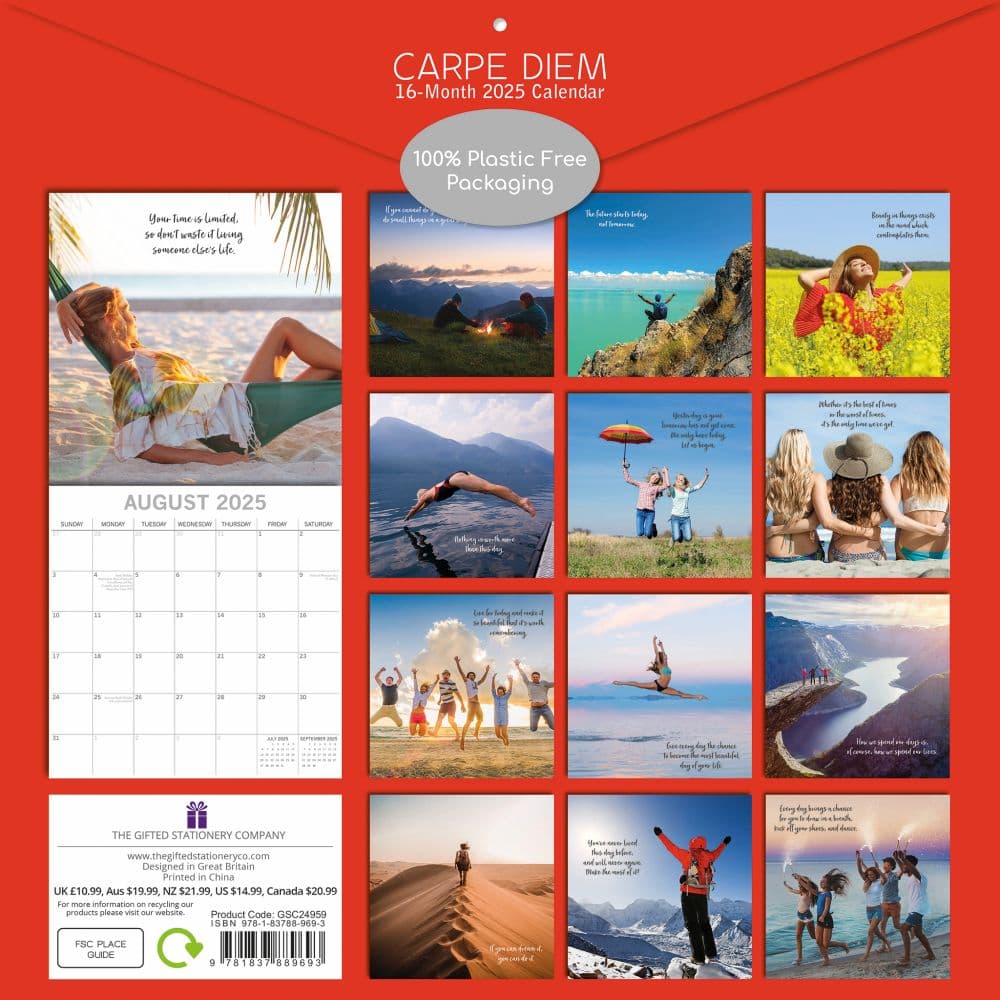 Carpe Diem 2025 Wall Calendar